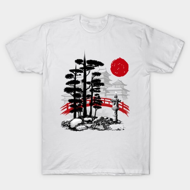 Temple with garden Zen T-Shirt by albertocubatas